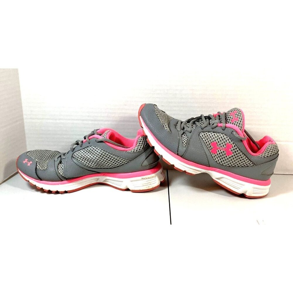 Under Armour Womens Gray/Pink Running Shoes, Sneakers Sz. 8- 2390000-035